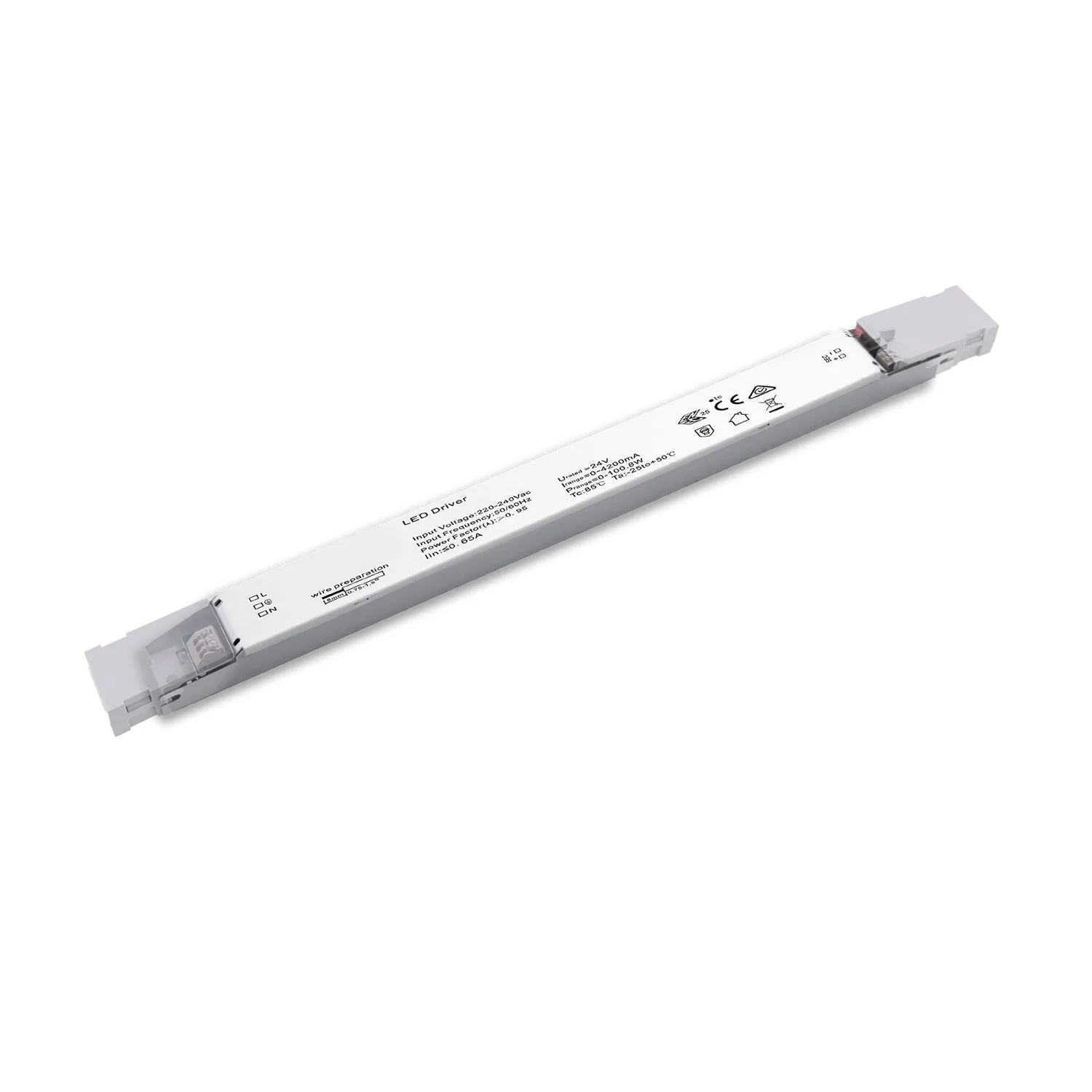 LED Leuchten-Trafo 24V/DC, 0-100W, SELV, flach, schmal — weiteres