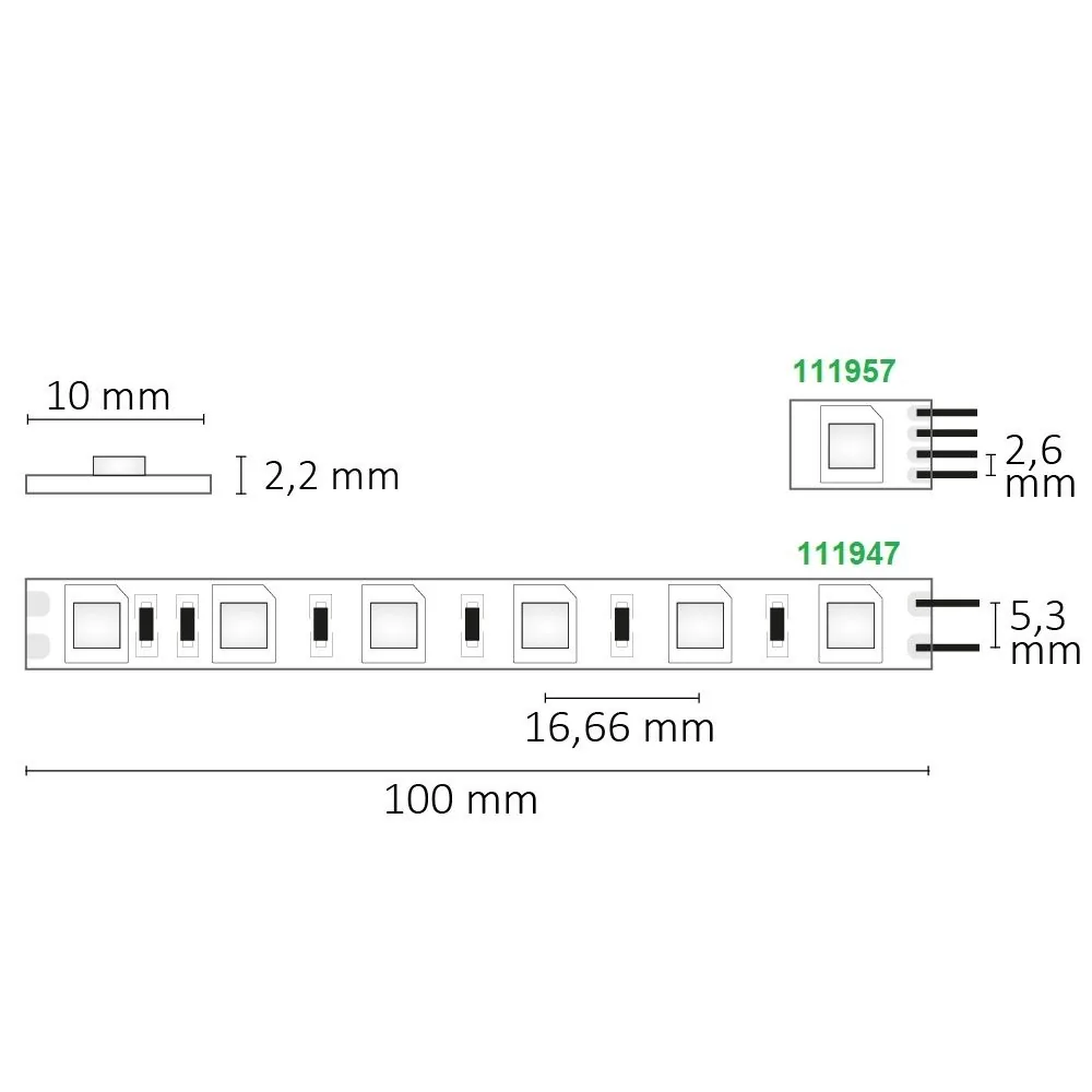 LED SIL Flexband Serie IP20 einfärbig — skizze